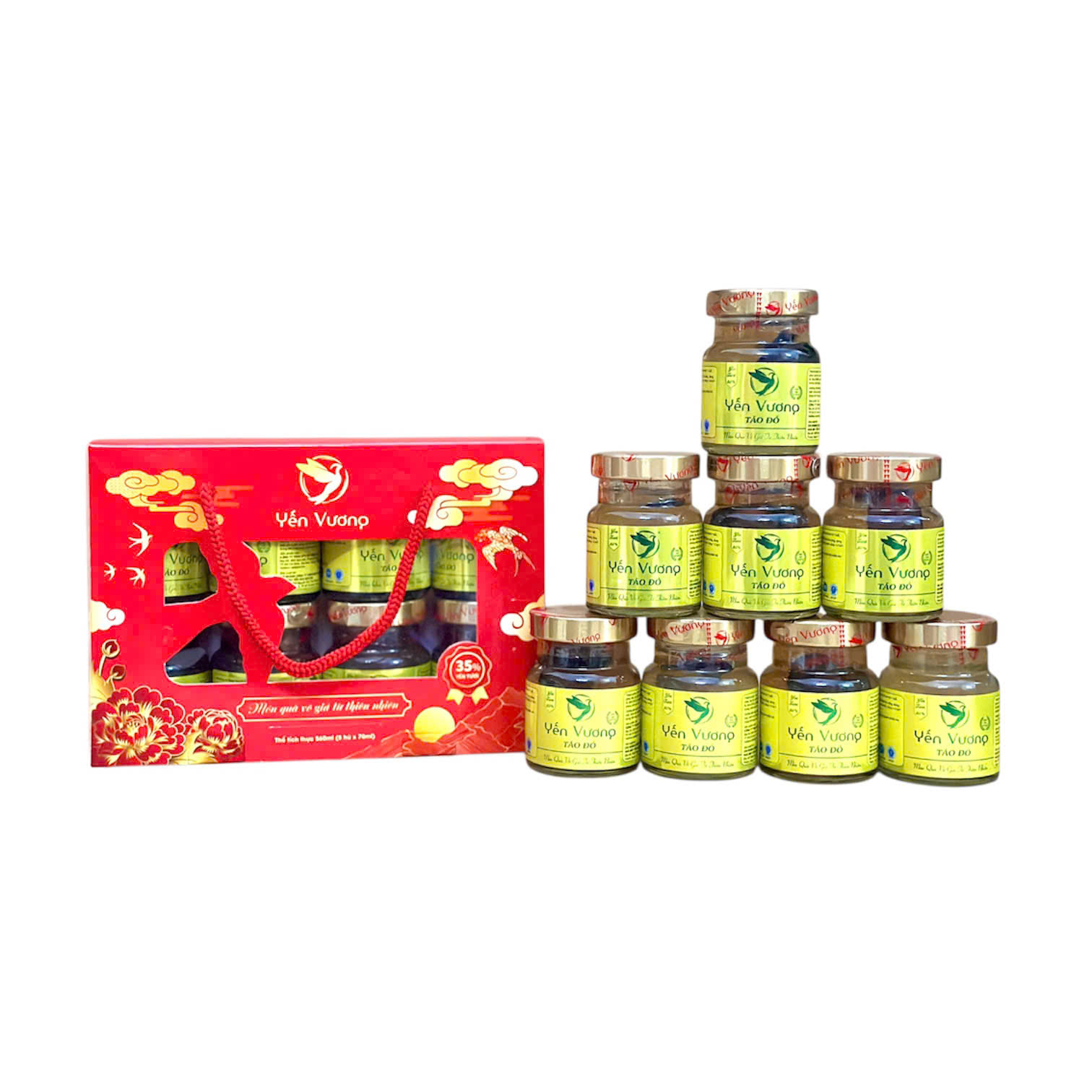 Lốc 8 hũ yến Vương 70ml Táo Đỏ